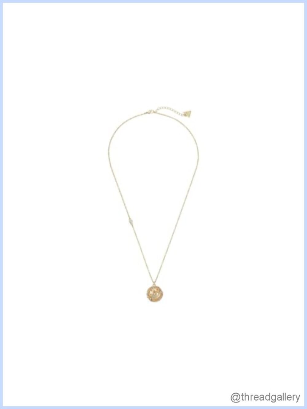 Floral Ball Pendant Necklace Crystal Accented Yellow Gold Plated Chain
